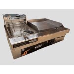 Barbecue plancha electrique - le barbecue gaulois - 4400w - friteuse professionnelle - inox - 40x35cm ...