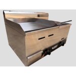 Barbecue combin plancha et friteuse - le barbecue gaulois - inox - 9400w - 2 brleurs - gaz butane / ...