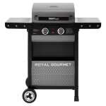 Barbecue gaz � 2 br�leurs - royal gourmet - gril � gaz avec tables d?appoint pliantes et panier de rangement ...