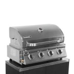 Barbecue � gaz avec 4 br�leurs � poser avec r�cup�rateur de graisse