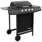 Barbecue � gaz 4 br�leurs - vidaxl - noir - 1075x55x965 cm - puissance 80 kw - grille 485x375 cm