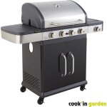 Barbecue  gaz - cookin garden - fidgi 4 - 4 brleurs + side - noir