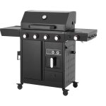 Barbecue � gaz - cookingbox - airgrill - 4 br�leurs - fonction air fryer - cuve en acier - grilles de ...