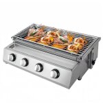 Barbecue gaz inox 4 brleurs indpendants ? chauffe rapide  infra - rouge hauteur rglable 9cm allumage ...