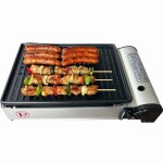 Barbecue  gaz portable grill 1900w allumage piezo + rcuprateur de graisse amovible & lavable camping ...