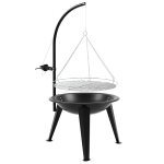 Barbecue au charbon de bois - noir - Ø 55cm - grille chromée - modèle amélioré - verticale Barbecue au charbon de bois - noir - Ø 55cm - grille chromée - modèle amélioré - verticale