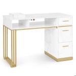 Barberpub table de manicor avec 3 tiroirs et 2 �tag�res table de clous avec aspiration table � terme ...