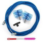 Baretto spazzole - kb3 - 2scp - kit ramonage de poele a pellets 3 metre et 2 ecouvillons 80mm et 100mm ...
