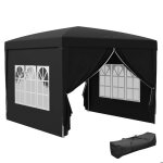 Barnum pop - up - outsunny - 3 x 3 m - 4 parois amovibles + sac de transport - noir