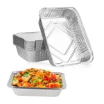 Barquettes aluminium jetables - 20 pices - recyclables - couvercle plat