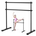Barre � ballet double pour maison - vevor - acier au carbone portable et autoportante - r�glable en hauteur ...