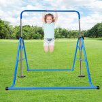 Barre dentra�nement de gymnastique hauteur r�glable 115 - 155 cm construction en acier robuste bleu