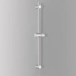 Barre de douche - sofetiy max - ronde - acier inox - longueur 70cm - installation par per�age