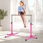 Barre fixe de gymnastique enfant - barre de gymnastique hauteur r�glable 13 niveaux 92 � 150 cm - acier ...