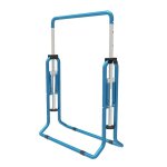 Barre de gymnastique conception pliable hauteur rglable bleu