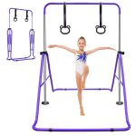Barre de gymnastique enfant r�glable violette - poutre acier avec base antid�rapante pour d�butants et ...