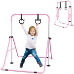 Barre de gymnastique homcom pour enfants barre horizontale pliable  hauteur rglable avec anneaux de ...