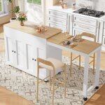 Table de bar moderne - muvoe - rtractable - 118 - 180 x 50 x 94 cm - blanc - multifonctionnelle