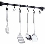 Barre murale cuisine ustensiles 40cm barre tagre de cuisine avec 6 crochets amoviblesrack porte tagre ...