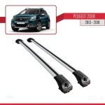 Barres de toit - ace - 1 - compatible peugeot 2008 - aluminium gris - m�canisme de verrouillage - charge ...