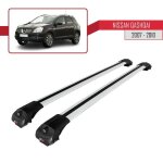 Barres de toit ace - 1 railing pour nissan qashqai 2007 - 2010 - gris