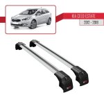 Barres de toit ace - 2 railing pour kia ceed (jd) sw 2012 - 2018 - gris - aluminium - charge utile < ...