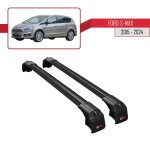 Barres de toit ace - 2 railing porte - bagages pour ford s - max 2015 - 2023 - noir