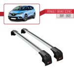 Barres de toit ace - 2 railing porte - bagages pour renault grand scenic (mk4) 2017 - 2022 - gris