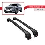 Barres de toit ace - 2 railing porte - bagages de voiture pour renault samsung qm6 - noir