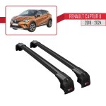 Pour renault captur ii 2019 - 2025 barres de toit ace - 2 railing porte - bagages de voiture / noir