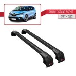 Barres de toit ace - 2 railing pour renault grand scenic (mk4) - noir