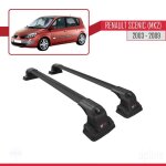 Barres de toit - ace - 3 - compatible renault scenic mk2 - aluminium - noir - 2 barres
