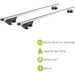Barres de toit - green valley - trax 120cm - aluminium - railing ouvert - charge max 90 kg