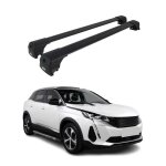 Barres de toit transversales pour peugeot 3008 2017 - 2020 aluminium noir abe
