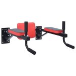 Barre pour traction - dip station vidaxl station de dips noir et rouge 725 x 70 x 31 cm