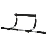 Barre de traction - homcom - poignes capitonnes antidrapantes - aucun perage ni vissage - en acier ...