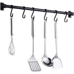 Barre  ustensiles de cuisine murale barre dtagre de cuisine de 40 cm avec 6 crochets amovibles support ...