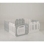 Barrire pour animaux pliable en hdpe  8 panneaux costway porte parc enclos avec ventouses et clous ...