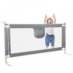 Barrire de lit pour bb - 1. 5m vertical liftable height bed enclosure - gris - breathable crib barrier ...
