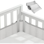 Barriere lit bebe - contour de lit bb respirant - doublure en maille 4 cts - 340x30cm + 160x30cm ...