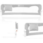 Barri�re de lit b�b� lionelo eva - protection anti - chute 150cm - filet a�r� pliable - gris