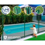 Barri�re piscine d�montable securipool verte 5m fixations 16mm