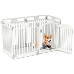 Barrière pliable à 6 panneaux pour animaux costway parc pour chien portable avec porte sécurisée piquets ... Barrière pliable à 6 panneaux pour animaux costway parc pour chien portable avec porte sécurisée piquets ...