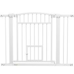 Barrire de scurit chien - pawhut - systme de double verrouillage - largeur 76 - 104 cm - montage ...