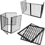 Barrire de scurit enfant - mixmest - 4 pans - noir - mtal - rglable - pare - feu