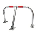 Barri�re de stationnement - vidaxl - acier chrom� - noir - facile � installer