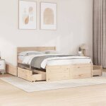 Prix bas - 2 personnes / 2 places - cadre de lit (lattes robustes) 140x190 cm bois de pin massif @byj6016824 ...