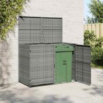 Prix bas - abri stockage - armoire dextrieur - abri de poubelle double rsine tresse anthracite 148x77x111cm ...