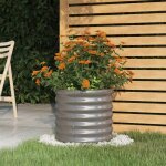 Prix bas - cache - pot - bac fleurs - jardinire de jardin acier enduit de poudre 40x40x36 cm gris ?8171961499 ...