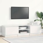 Prix bas - meuble tv / tlvision / hi - fi - blanc brillant 140x40x355 cm bois dingnierie ?768235810393) ...